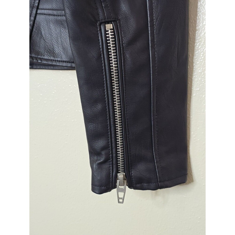 BLANKNYC Meant To Be Moto Jacket Womens L Black Faux Leather No Hood - Picture 7 of 10